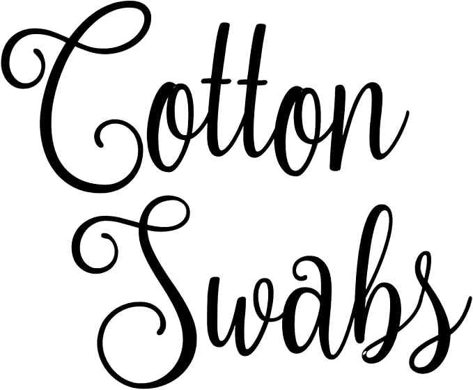 Cotton Swabs 5w x 4h Label | Bathroom Organization | Die Cut Vinyl Decal | by MinglewoodTrading