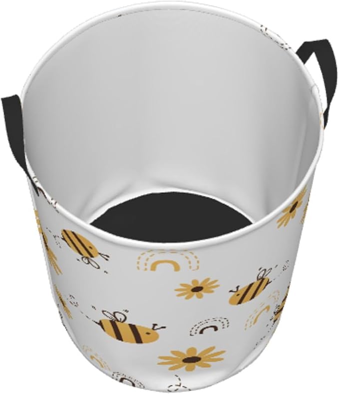 Cartoons Bee Laundry Basket, Sunflower Rainbow Dirty Clothes Laundry Hamper - Image 2