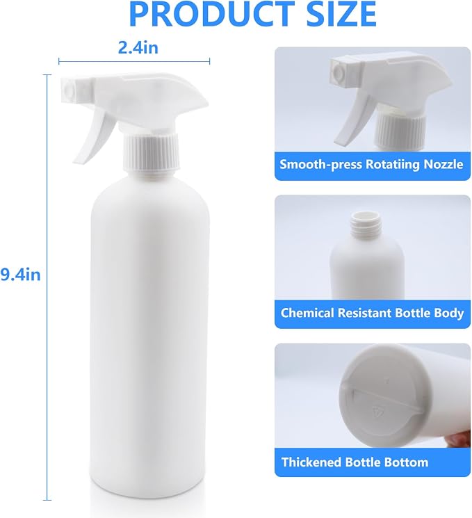 2 Pack of 16.4oz Plastic Spray Bottles – Leak Proof, Adjustable Nozzle - Image 2