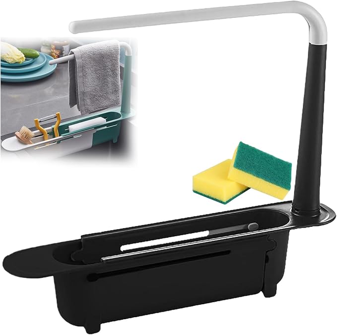 2026 Updated Telescopic Sink Storage Rack Adjustable, Kitchen Organizer Soap by Unknown