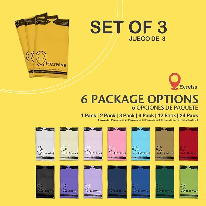 Plastic Yellow Tablecloths 3 Pack Disposable Table Covers 54 in. x 108 in. - Image 7