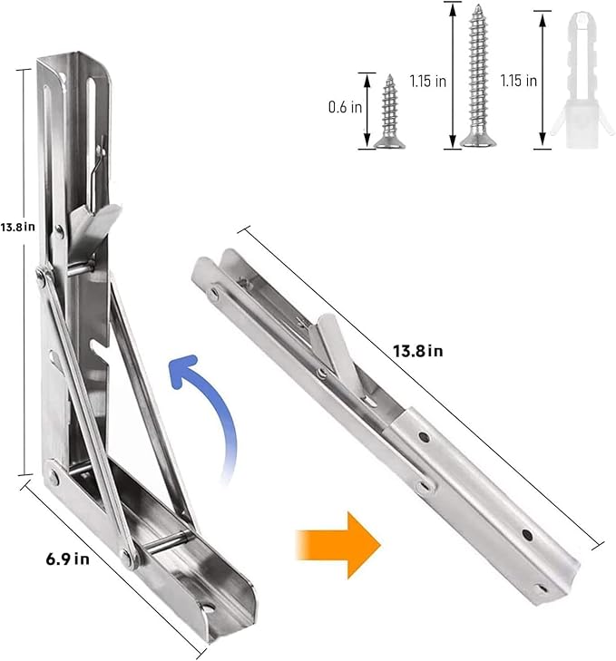 Folding Shelf Brackets 14 inch 4 Pcs Max. Load 330lb - Image 2