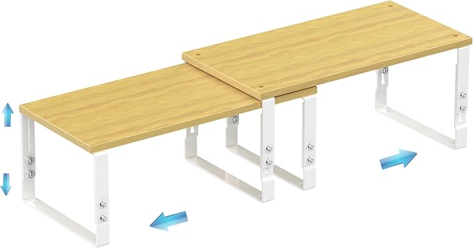Expandable Kitchen Cabinet Organizer Shelves – Stackable Adjustable Metal and by Unknown