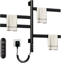 Swivel Heated Towel Rack Electric Towel Warmer Wall Mounted 4 Wider Square Bars by Unknown
