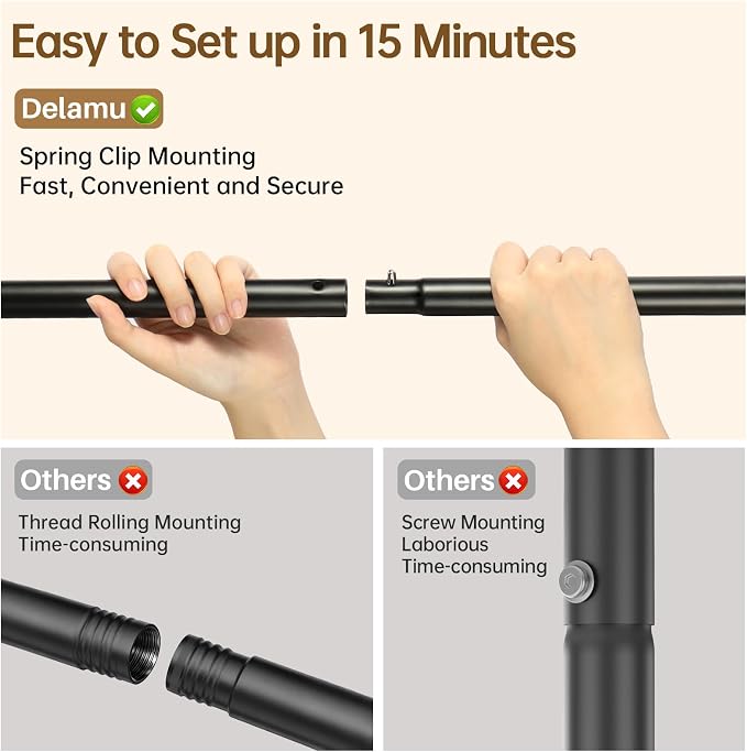Delamu Clothes Rack, Double Rods Clothing Rack - Image 6
