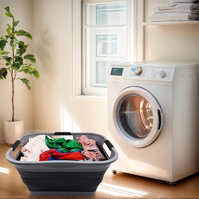 SAMMART Set of 2-30L Collapsible Plastic Laundry Basket - Image 5
