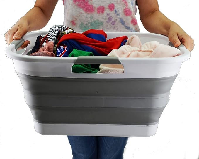 SAMMART 30L Collapsible Plastic Laundry Washing Tub- Foldable Laundry - Image 5