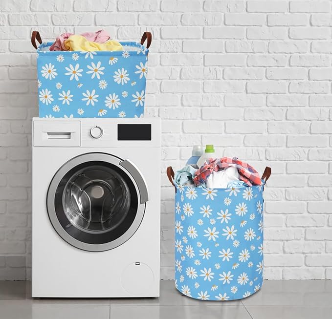 Rectangular Daisy Storage Basket, Collapsible Gift Basket - Image 3