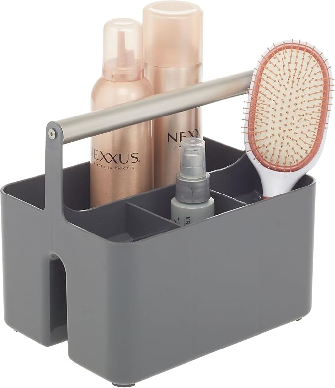 mDesign Plastic Shower Caddy Storage Organizer Utility Tote, Divided Basket Bin by mDesign