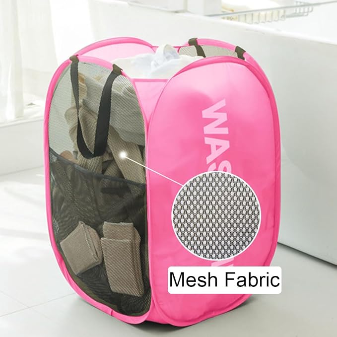 Mesh Popup Laundry Baskets, Collapsible Laundry Hampers, 2 Pack Clothes Hampers - Image 5