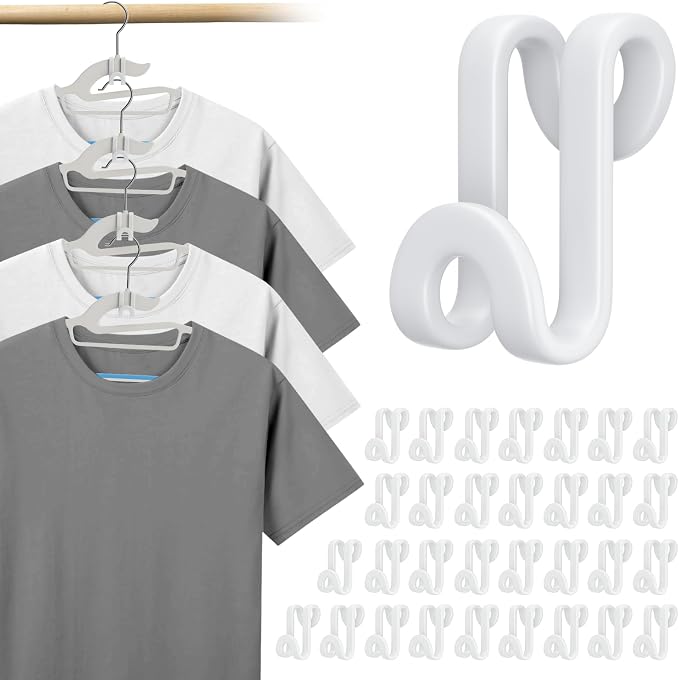 Tinfol 50pc Clothes Hanger Hooks Space Saving, Clothes Hanger Extender Clips by Tinfol