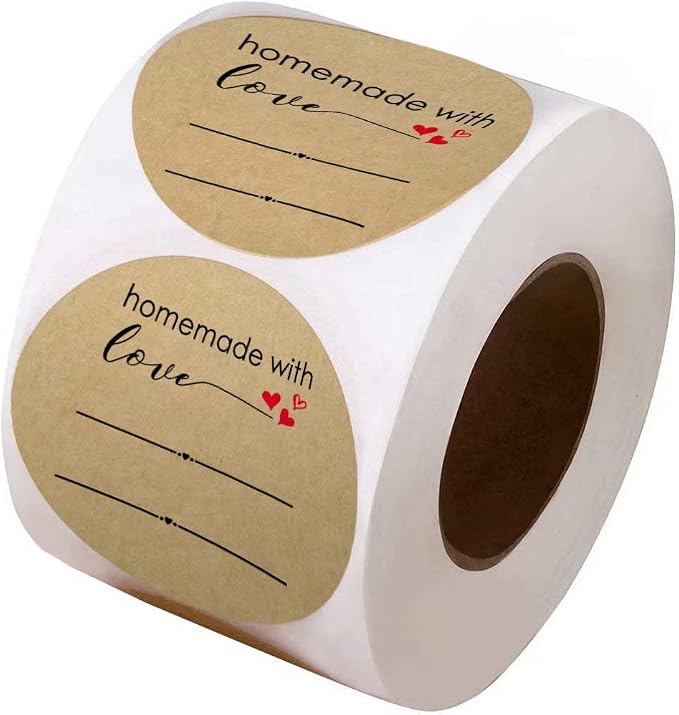 2 Inch Homemade with Love Sticker with Lines - Image 2