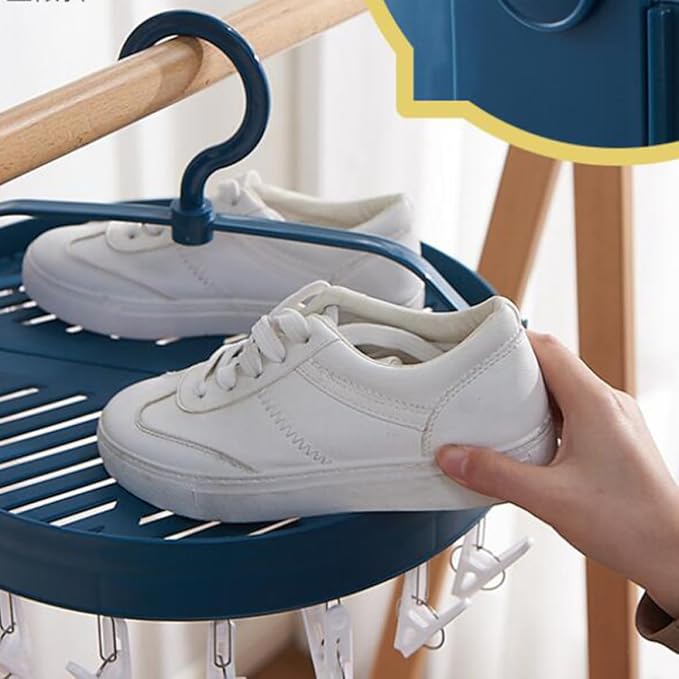 GLEAVI Multifunctional Round Foldable Clothespin Drying Rack - Image 2