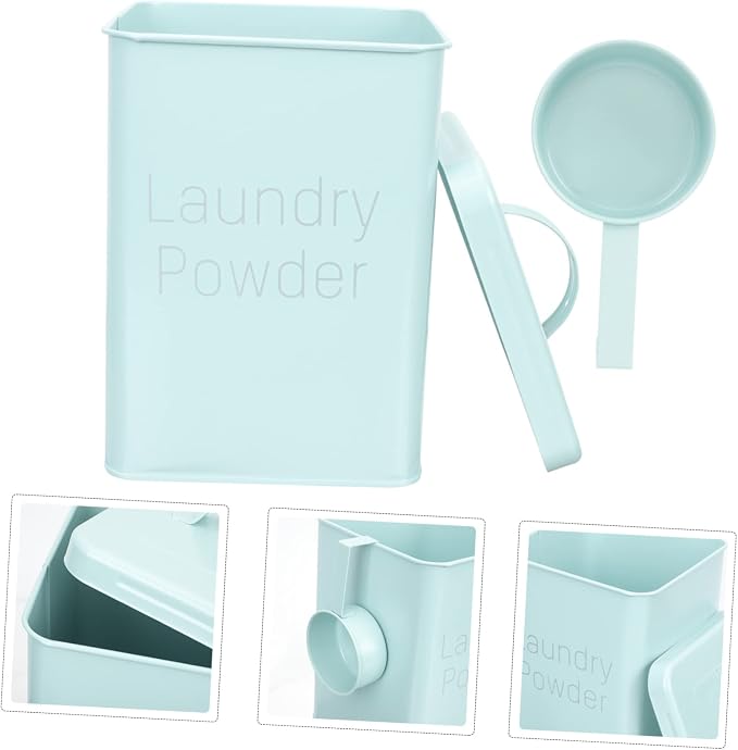 Laundry Powder Storage Bucket Lid Portable 1 Set Laundry Soap Container - Image 4