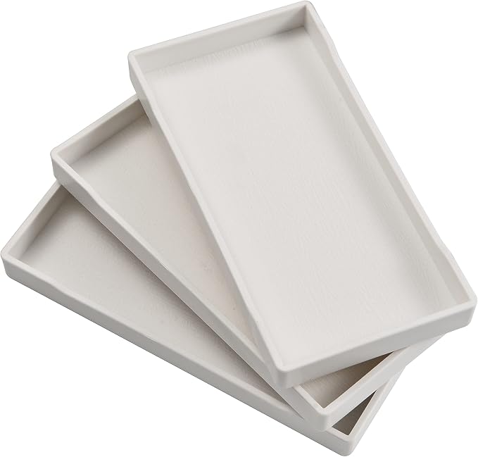 3 Packs White Mini Trays for Serving Accessory, Perfume or Display Use. by VCREATC-VCREATEFORCUSTOMER