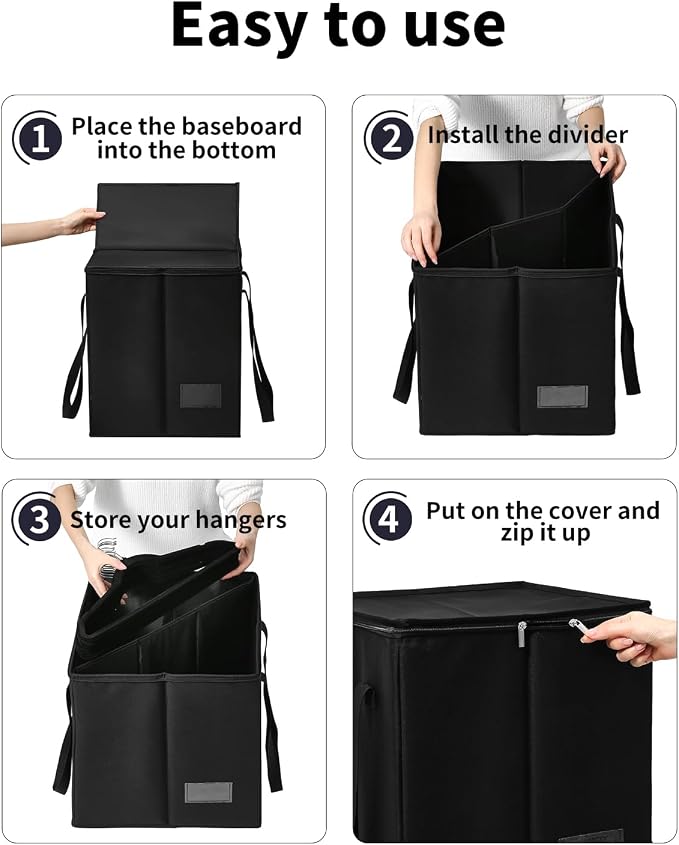 Qozary Clothes Hanger Organizer Bag-Rigid Hanger Storage Containers - Image 4