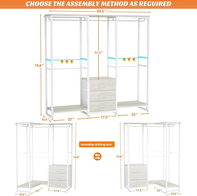 Aheaplus Garment Rack Heavy Duty Clothes Rack - Image 3