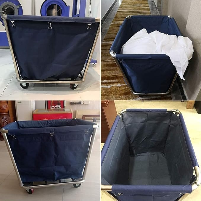 Large Laundry Cart with Wheels, Rolling Laundry Basket, 220 LB Load - Image 5