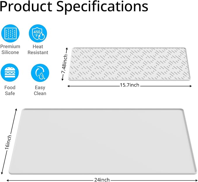 Silicone Coffee mat 24''x16'' – Non-Slip Bar Mat - Image 2