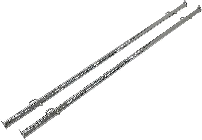 Econoco Double Bar Garment Rack, Adjustable Height 49–70in, Chrome Clothing Rack - Image 5