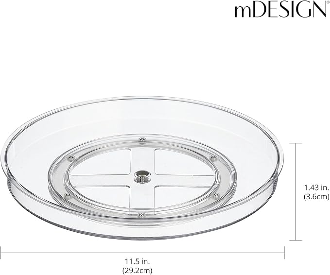 mDesign Lazy Susan Turntable Plastic Spinner - Image 3