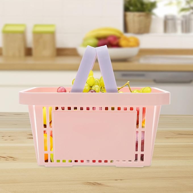 Small Storage Basket with Handles, Plastic Storage Container - Image 9