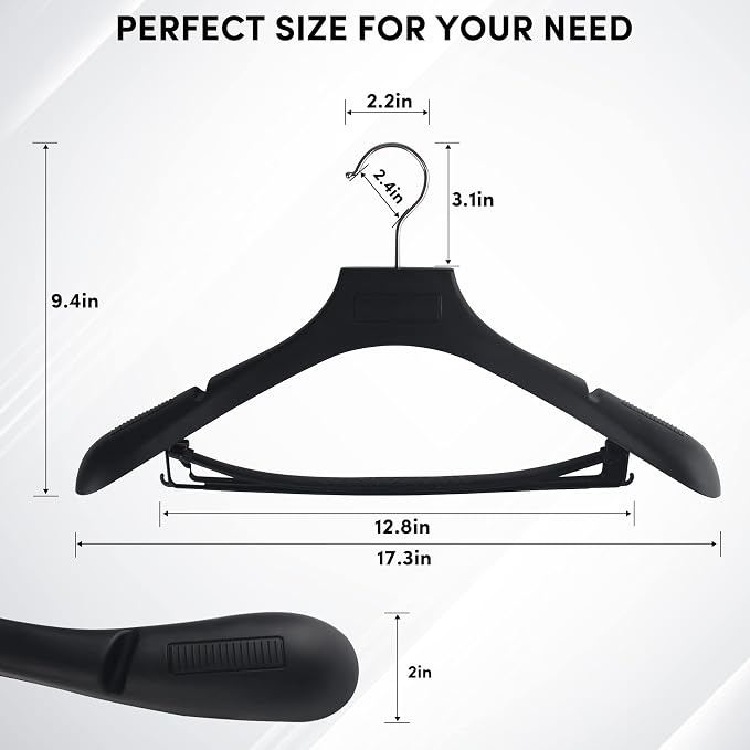 DEDU Suit Hangers for Men 40 Pack, Thick Plastic - Image 2