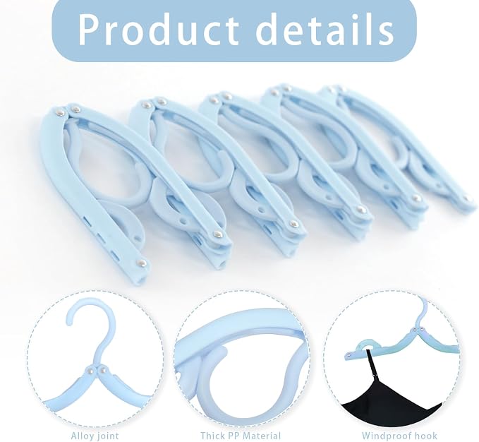 6PCS Portable Folding Clothes Hangers Clothes Drying Rack - Image 4