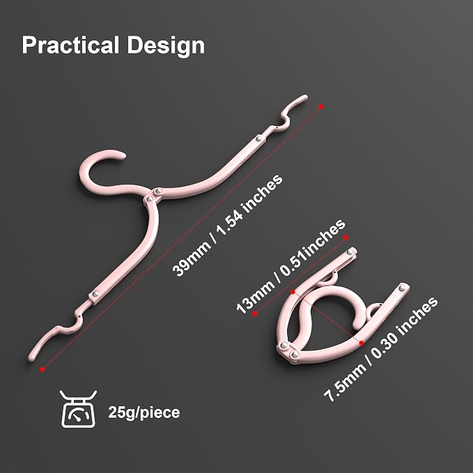 NICEDACK Premium Travel Hangers 12 Pack Portable Folding Clothes Hangers - Image 2
