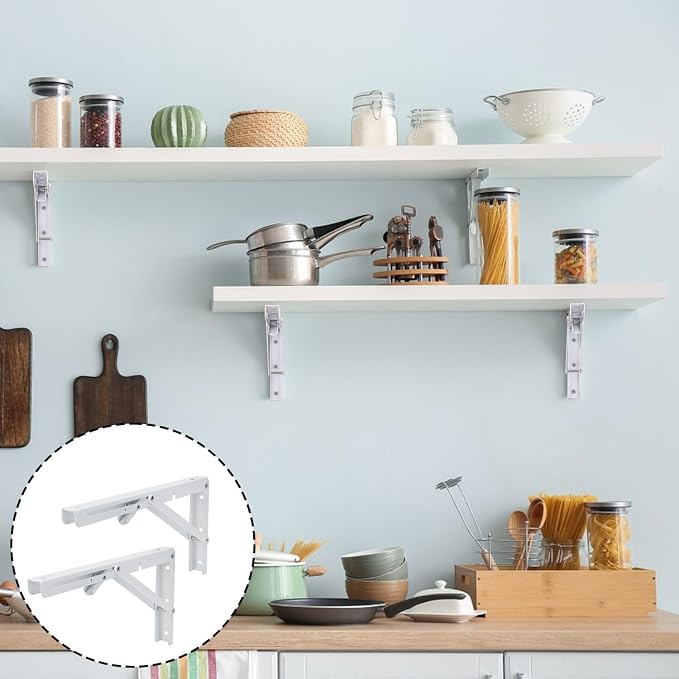 10 Pack 12 Inch White Folding Shelf Brackets - Image 5