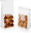 100 Pack Bakery Bags with Window, 5.1x3.9x11 Inches Paper Bread Packaging Tin by Bakbania
