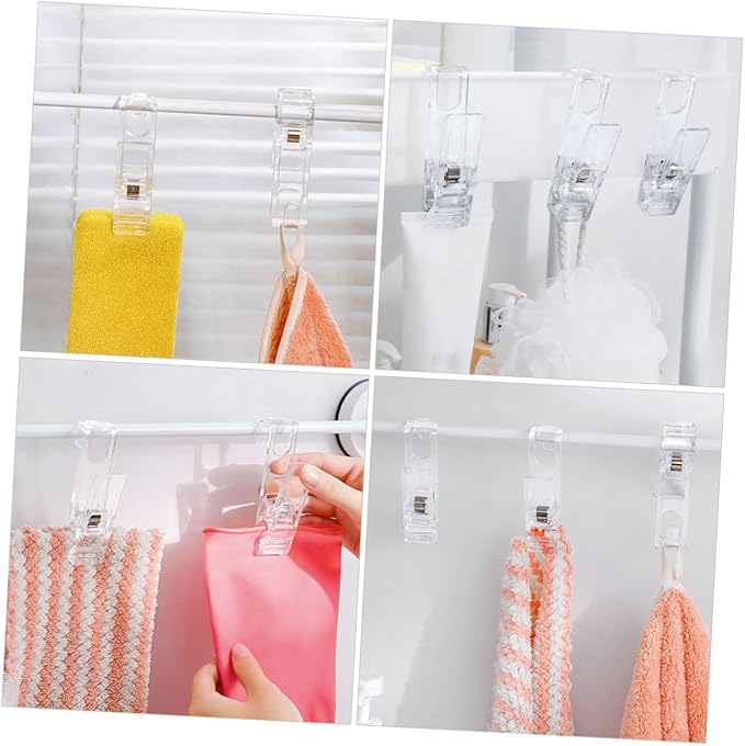 NUOBESTY 40pcs Windproof Laundry Clips Multi-Functional Transparent Clothespins - Image 2