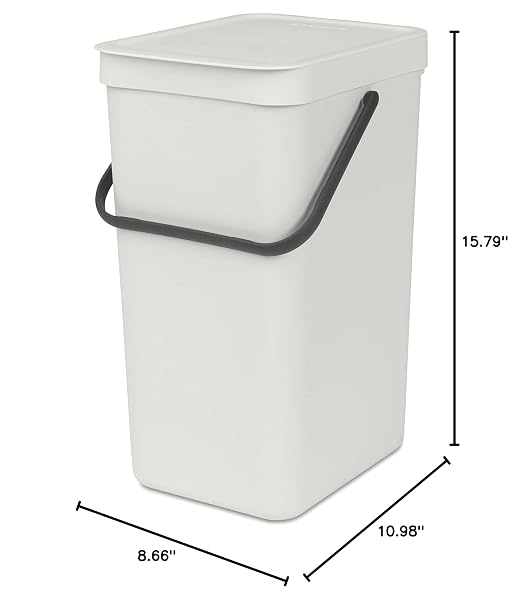 Brabantia Sort & Go Kitchen Recycling Bin | S / 4.2 Gal / 16L | Light Gray | - Image 8
