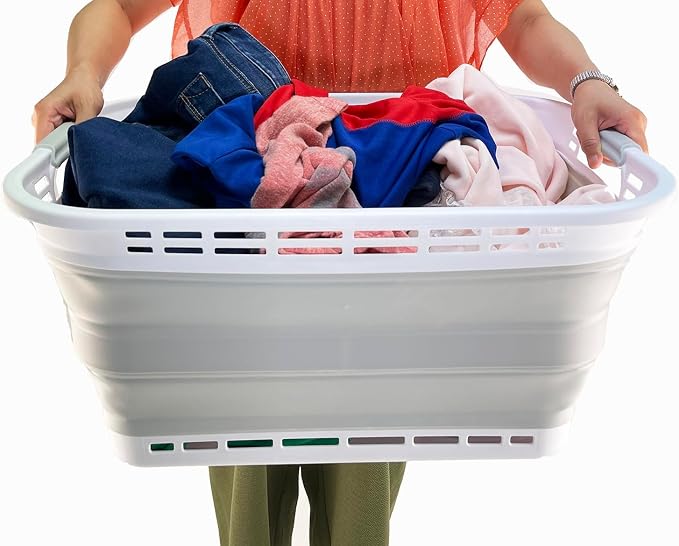 SAMMART 42L Collapsible Plastic Laundry Hamper/Basket - Image 6
