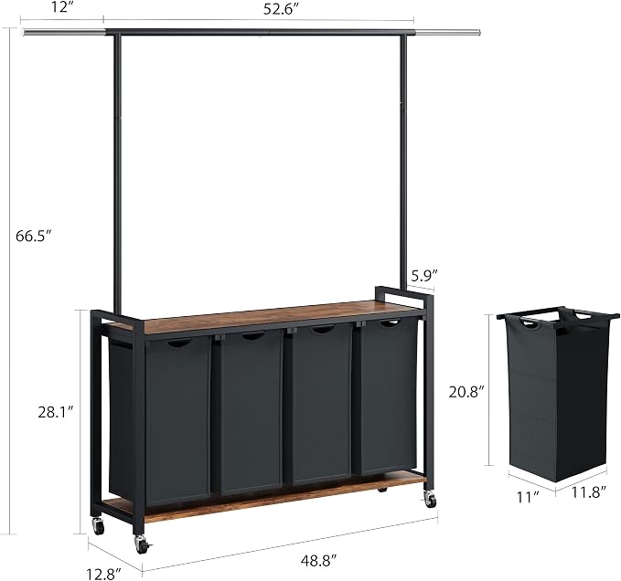 SunyFurn 3-Section Laundry Sorter - Image 2