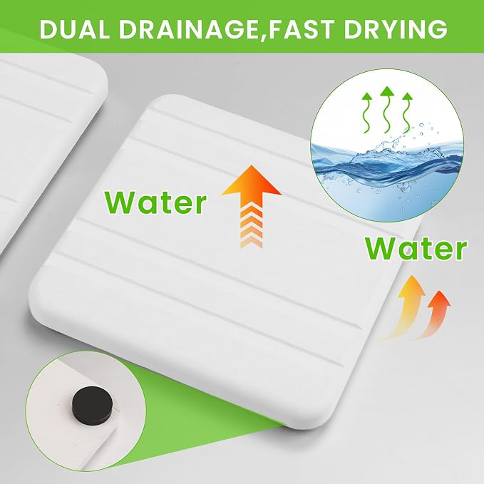 LINSIRON 3PCS Stone Drying Tray, Water Absorbing Stone Tray, Countertop Fast - Image 3