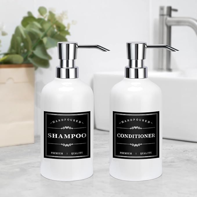 12Pcs Black Waterproof Minimalist Bathroom Bottle Labels Removable Organization - Image 5