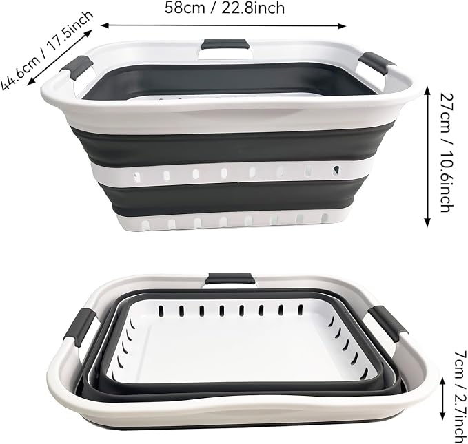 SAMMART 42L Collapsible Plastic Laundry Basket-Foldable Pop Up Storage - Image 7