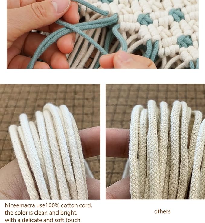 Braided Cotton Macrame Cord 3mm x 110yards - Image 3