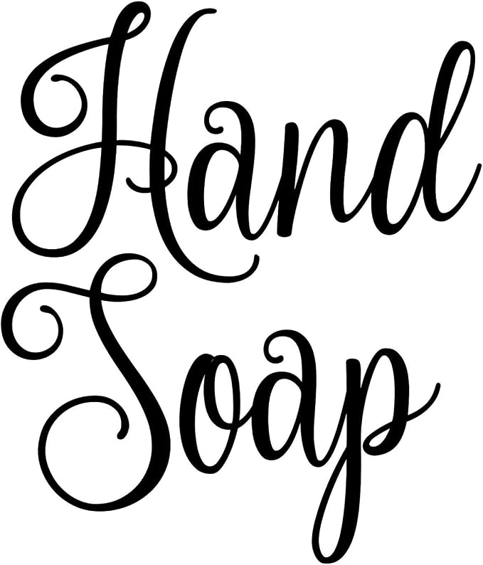 Hand Soap 4w x 4.5h Label | Bathroom Organization | Die Cut Vinyl Decal | Black by MinglewoodTrading