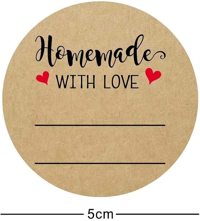 2 Inch Homemade with Love Sticker with Lines - Image 3
