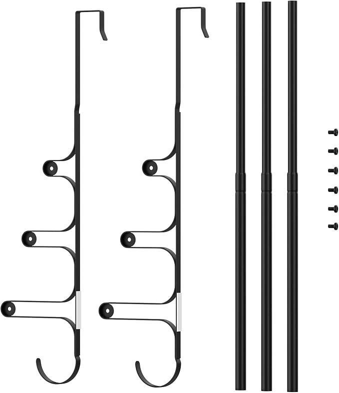 Over The Door Towel Rack, Extendable Triple Towel Storage Holder - Image 8