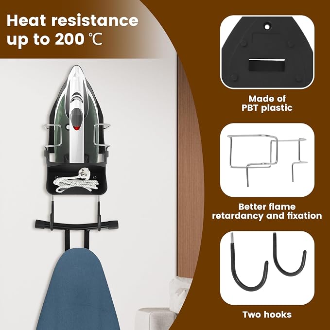 Iron Board Hanger Wall Mounted, Iron and Ironing Board Storage Organizer - Image 5