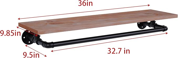 Clothes Rack 36in, Wall Mounted Garment Rack - Image 4