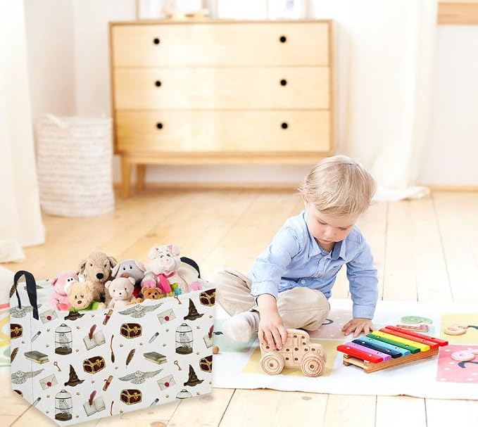 Sanjiaofeng Rectangular Kids Basket Magic Storage Bins, Ctue Storage Basket - Image 5