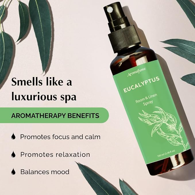Eucalyptus & Mint Room, Linen & Pillow Spray by Aromafume | 100ml/3.38fl oz | - Image 5