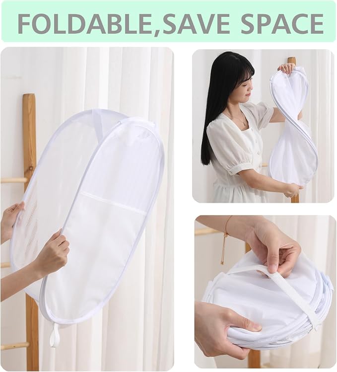 Solidly Handy Laundry Mesh Popup Hamper, Foldable Lightweight Pop up Basket - Image 5