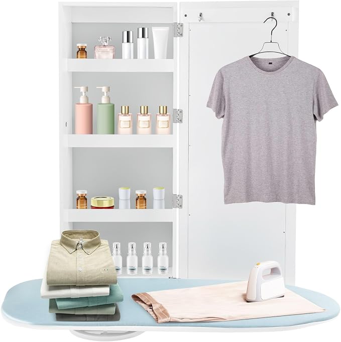 Wall Mounted Ironing Cabinet, Wall Mounted Ironing Board Cabinet, Foldable by Unknown