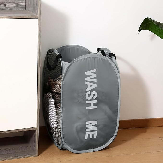 Mesh Laundry Hamper Pop Up Laundry Hamper Collapsible Laundry Basket - Image 4