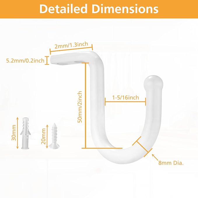 Closet Rod Bracket 4 Pcs Closet Rod Center Supports Hanger - Image 2